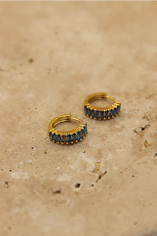 Ivy Earrings - Aquamarine / Gold