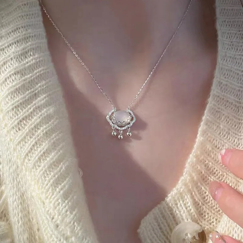 High Quality Gold Plated Cubic Zircon Necklace Jewelry Stainless Steel Crystal Stone Necklace For Women